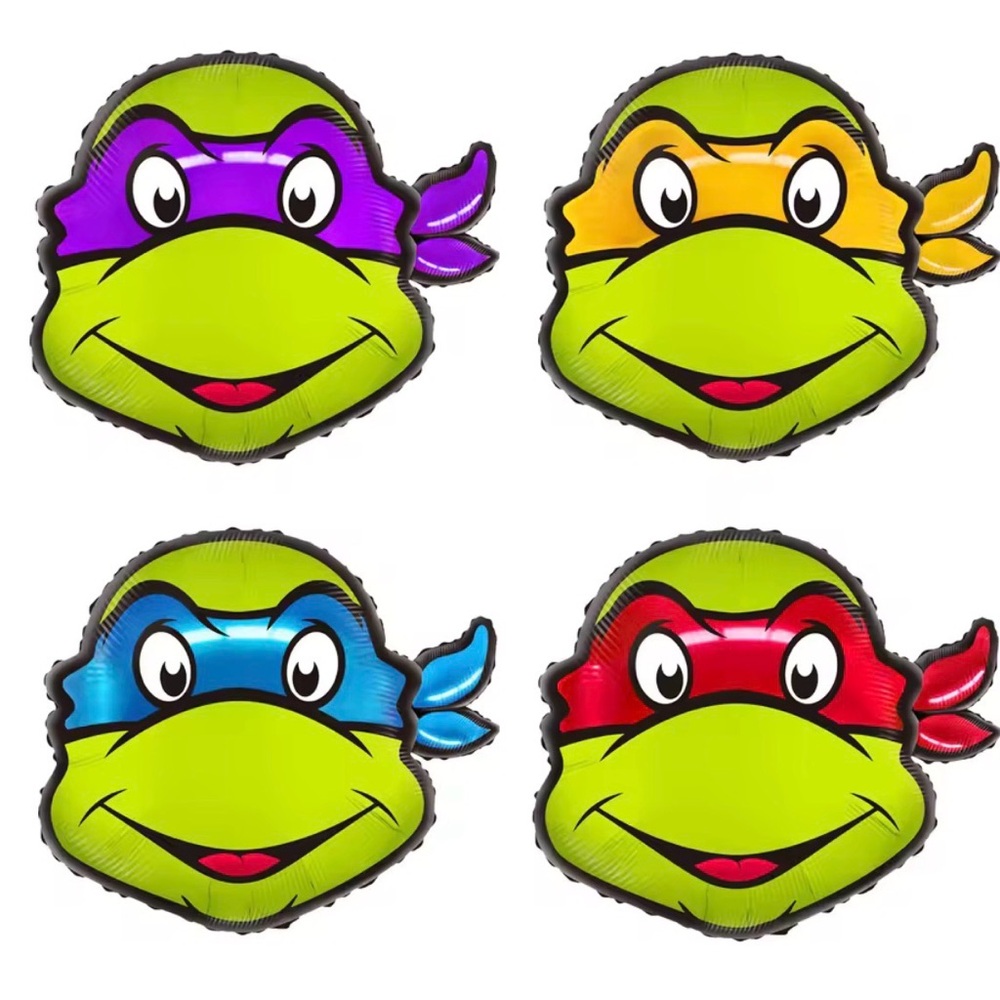 New Teenage Mutant Ninja Turtles Foil Face Balloons Birthday Party Get Well 4pc